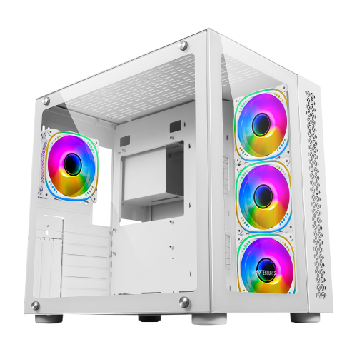 Ant Esports Crystal Mid Tower E-ATX, White Cabinet