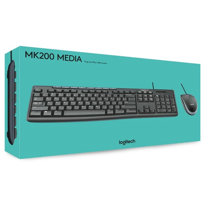 LOGITECH MK200 Media Corded Keyboard and Mouse Combo